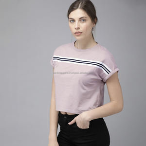 Nardon Apparel logotipo personalizado OEM Casual mujer sólido en blanco algodón Crop Tops camiseta - Product Image 3