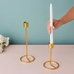 Simple Colored <b>Thin</b> Metal <b>Candle</b> Holder Minimalist Painted Taper Stand for Home Decoration and Event Table Centerpieces - Product Image 2