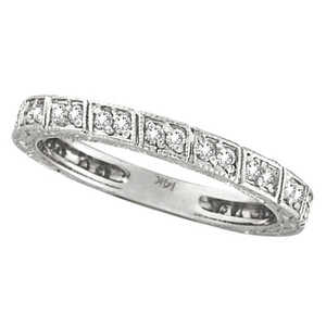 Anillo Apilable de Oro Blanco de 14k con Diamantes de 0.33 Quilates para Aniversario - Product Image 1