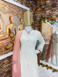 Venta al por mayor de moda pakistaní señoras Kurta establece superior e inferior elegante césped Pishwas indio y ropa pakistaní - Product Image 6