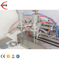 HZPK machine de remplissage semi-automatique doypack de table à 2 buses pour pâte de jus liquide doypack de sachets à bec verseur pour sauce épaisse alimentaire