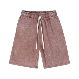 Wholesale OEM Service <b>Men's</b> Acid Wash Sport <b>Running</b> <b>Shorts</b> 100% Cotton Solid Pattern Custom Logo Pocket Casual Workout Quick Dry - Product Image 4