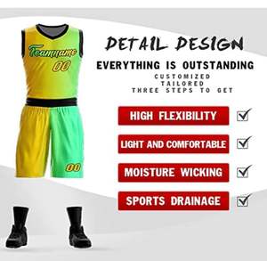 Uniforme de baloncesto personalizado para hombre, uniforme de baloncesto personalizado de alta calidad, suministro de fábrica, sublimación - Product Image 5