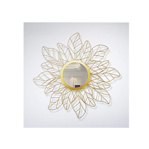 Miroir mural en maille métallique pour salon et chambre à coucher, décoration murale en métal de couleur dorée, vente en gros - Product Image 1