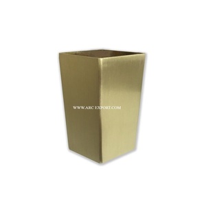 Cubo de basura decorativo hecho a mano con acabado de Color dorado para sala de estar, oficina, Hotel, cubo de basura elegante, accesorio hecho a mano - Product Image 3