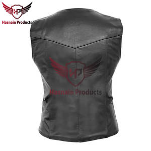Premium Quality Customizable Sleeveless Women's Genuine Leather Vest <b>Waistcoat</b> Fashionable <b>Casual</b> Design for Winter Canvas - Product Image 6