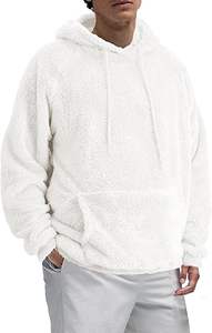 เสื้อฮู้ดลำลองสำหรับผู้ชายผ้าคอตตอนขนแกะแบบ100% ระบายอากาศสีทึบ - Product Image 3