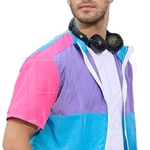 Conjuntos de dos piezas de cortavientos con cremallera multicolor con conjuntos de material de Spandex/poliéster para hombres personaliza tu logotipo de marca - Product Image 5