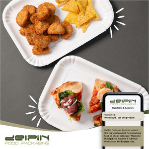 Fabriqué en Italie Plateau en carton blanc rectangulaire jetable écologique de différentes tailles prêt à expédier - Product Image 5