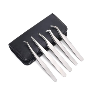 Pinzas de Extensión de Pestañas de Acero Inoxidable Zullo Industries con Etiqueta Privada Personalizada, Punta Puntiaguda, Agarre de Diamante de 90 Grados para - Product Image 5