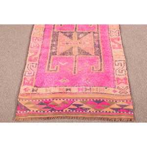 2.9x10.2 ft <b>Rug</b>, <b>Runner</b> Vintage <b>Rug</b>, Pink Herki Polka dot <b>Rug</b> - Product Image 5