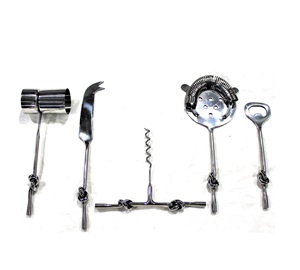 Soporte de mármol blanco con juego de barras de metal de acero inoxidable con herramientas de barman de la mejor calidad con juego de barras de calidad superior - Product Image 5