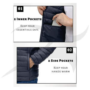 Veste matelassée North personnalisée de haute qualité à face noire pour garder la chaleur Vestes matelassées North-Face pour hommes Veste d'hiver pour homme - Product Image 5