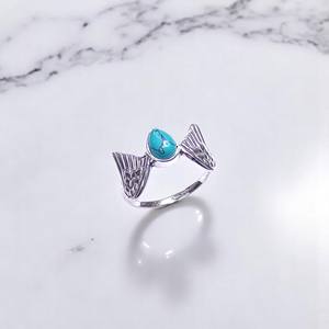 Ailes d'oiseaux fantastiques Design Bagues en argent et pierres précieuses naturelles Bagues en argent sterling 925 - Product Image 2