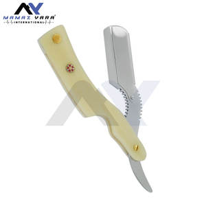 Navaja de Barbero Sólida de Acero Inoxidable, Navaja de Afeitar Recta con Bloqueo Oscilante y Mango de Madera de Color Personalizado, Herramienta Profesional de Barbería - Product Image 2