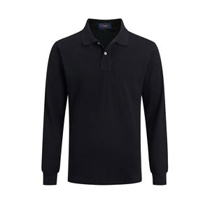 Polo de moda de algodón 100% con cuello informal de estilo estadounidense de manga larga para hombre, polos de algodón ajustados, polos de estilo clásico - Product Image 2
