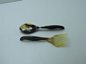 ชุดเสริฟสลัดฮอร์นธรรมชาติมาใหม่ชุดรับประทานอาหารทันสมัยสลัดเสิร์ฟช้อนและส้อมชุดช้อนส้อมแตรธรรมชาติ - Product Image 4