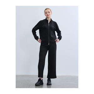 Sudadera con capucha y cremallera para mujer, mezcla de viscosa, cómoda y holgada - Product Image 3