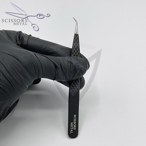 Pince à épiler 3D attachée à la main mince à 65 degrés de fibre de mélange professionnel pour l'outil d'extensions de cils d'application de cils de volume - Product Image 5