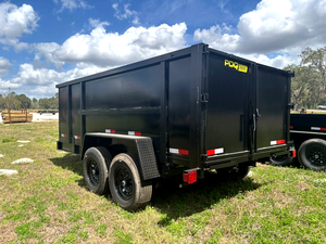 Remorque à benne basculante 7X14 avec parois de 4 'Freins électriques à levage télescopique 14K GVWR Utilisation agricole Moteur à engrenages Essieu Combo Gate Garantie de 2 ans - Product Image 5