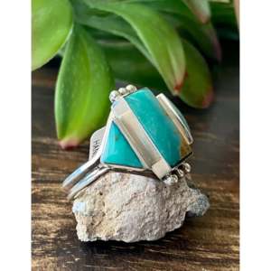 Anillo Genevieve Francisco Kingman con Turquesa y Plata de Ley, Engaste con Bisel, Talla 11.75, para Uso Diario - Product Image 3