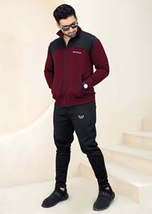 Logo personnalisé OEM, survêtement de jogging rouge et noir Contras, survêtement en coton unisexe pour homme, prix de gros - Product Image 2