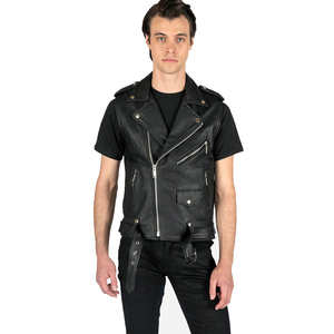 Chaleco de Cuero para Hombre, Proveedor de Fabricación al por Mayor con Entrega Rápida, Chaleco de Cuero para Motociclista - Product Image 1