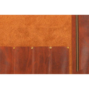 Mallette de rangement pour rouleau de cuir véritable portable personnalisé LKR-0028 pour ensemble de couteaux de chef Rouleau de couteau en cuir de transport pris en charge par OEM - Product Image 3