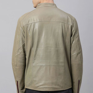 Hot Selling New Fashion Men's Winter <b>Jacket</b> Cow Skin Leather Stand Collar <b>Waterproof</b> Breathable Windproof <b>Thin</b> Thickness - Product Image 3