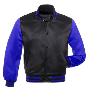 Chaqueta de Béisbol Universitaria Clásica de Satén Transpirable para Hombre, Chaqueta Personalizada con Parche Bordado Estilo Americano y Logotipo Frontal - Product Image 3