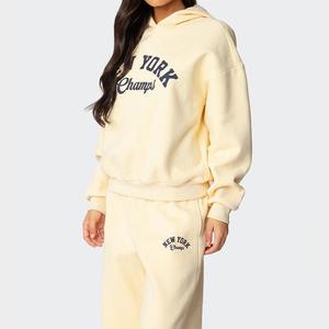 <b>Women's</b> Custom Hoodie Set Sweatsuits Casual Style Thick Blank Hoodie Set Two <b>Piece</b> Jacket and Trousers Set 2025 Autumn <b>Outfit</b> - Product Image 6