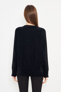 เสื้อสเวตเตอร์แบบถักโอเวอร์ไซส์สำหรับผู้หญิงคอกลมมีขนยาวนุ่ม - Product Image 6