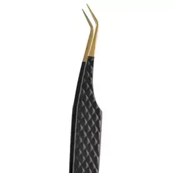 Pinces à épiler professionnelles en acier inoxydable pour extensions de cils avec pointes lisses - Antistatiques et durables - Product Image 4