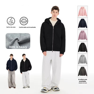 Giacca Unisex <span class=keywords><strong>con</strong></span> <span class=keywords><strong>cappuccio</strong></span> oversize <span class=keywords><strong>con</strong></span> Zip 100% <span class=keywords><strong>felpa</strong></span> in cotone pesante <span class=keywords><strong>con</strong></span> <span class=keywords><strong>cappuccio</strong></span> - Product Image 6