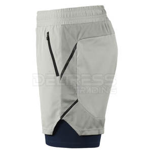 High Quality Seamless Men's Gym <b>Shorts</b> for Yoga & Fitness Casual Solid Pattern with Logo <b>Decoration</b> Pockets for Running Gym Use - Product Image 3