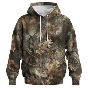 Sudadera con Capucha Extra Grande de Camuflaje para Hombre, Diseño Estampado de Jungla, Hombros Caídos, Manga Larga, Transpirable - Product Image 3