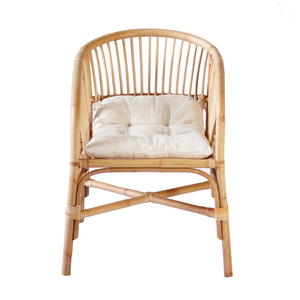 Elegant Scandinavian <b>Dining</b> <b>Chair</b> from <b>Rattan</b> Frame with Cushion for Sophisticated <b>Dining</b> Room Interiors and Exteriors - Product Image 2