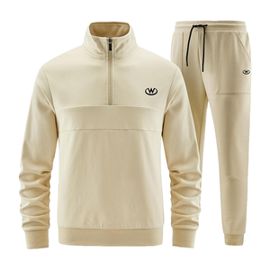 Survêtement évasé de haute qualité Logo personnalisé Streetwear à manches longues à capuche solide pour hommes printemps 100% coton - Product Image 5