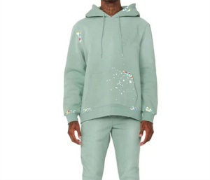 Conjuntos apilados con logotipo 3D personalizado para hombre, pantalones acampanados de invierno de dos piezas para Sudadera con capucha y estampado abullonado, chándales de talla grande, chándal para primavera - Product Image 2