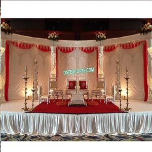 Mandap de boda de estilo de media luna exclusivo, para bodas al aire libre en EE. UU., decoración de temática de ensueño, boda, estilo abierto - Product Image 1