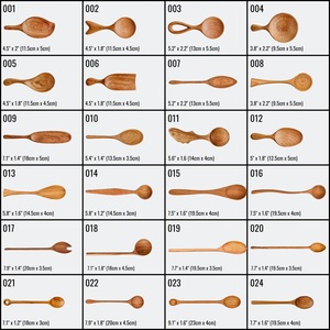 Venta al por mayor diseño único flor cuchara de madera conjunto para cafetería cuchara de alta calidad hecha de Vietnam - Product Image 3