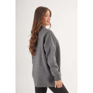 Cárdigan Antracita al por Mayor, Estilo Casual con Detalle de Botones, Corte Holgado - Product Image 1