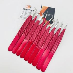 แหนบขนตาเพิ่มความยาวขนตาแบบมืออาชีพเคลือบด้วยผงเหล็กสีแดงเลือดแบบยั่งยืน - Product Image 4