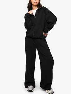 Conjunto Deportivo de 2 Piezas para Mujer, Talla Grande, Transpirable, Duradero, de Algodón Atlético, con Cremallera, para Correr, Venta al por Mayor - Product Image 2