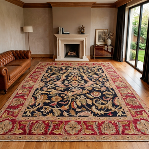 Alfombra Moderna de Lana/Seda con Diseño Floral, Tejida a Mano, de Pelo Corto, Ecológica, para Sala de Estar - Product Image 2