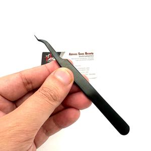 Pince à épiler de type Z, isolation noire mate, plasma, logo personnalisé, impression, pince à épiler pour cils, poignée confortable et durable - Product Image 3