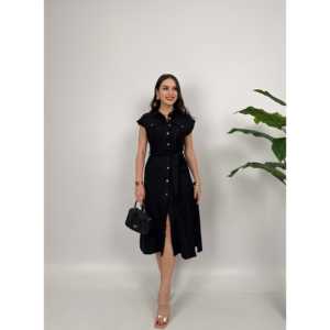 Robe midi sans manches à taille naturelle 2150, respirante - Product Image 3