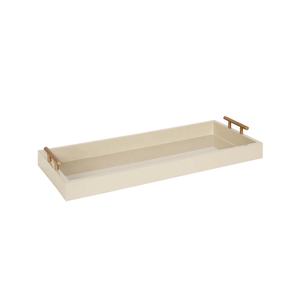 Bandeja de madera Rectangular con mango de metal, fabricante al por mayor - Product Image 1