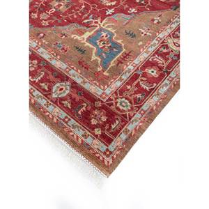 Alfombra de Lana Anudada a Mano Savana, Estilo Kilim con Medallón Rojo y Naranja, Rectangular 9x12, Abstracta, para Entrada, para Adolescentes, Psh-612 - Product Image 2