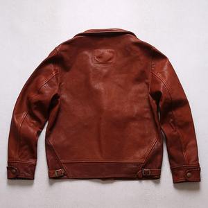 Super veste corsack en cuir de chèvre en peau de mouton véritable taille asiatique en tissu de toile - Product Image 4